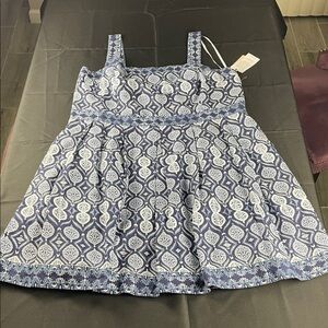 Blue Patterned sleeveless figure flattering size 20w fancy summer sundress NWT